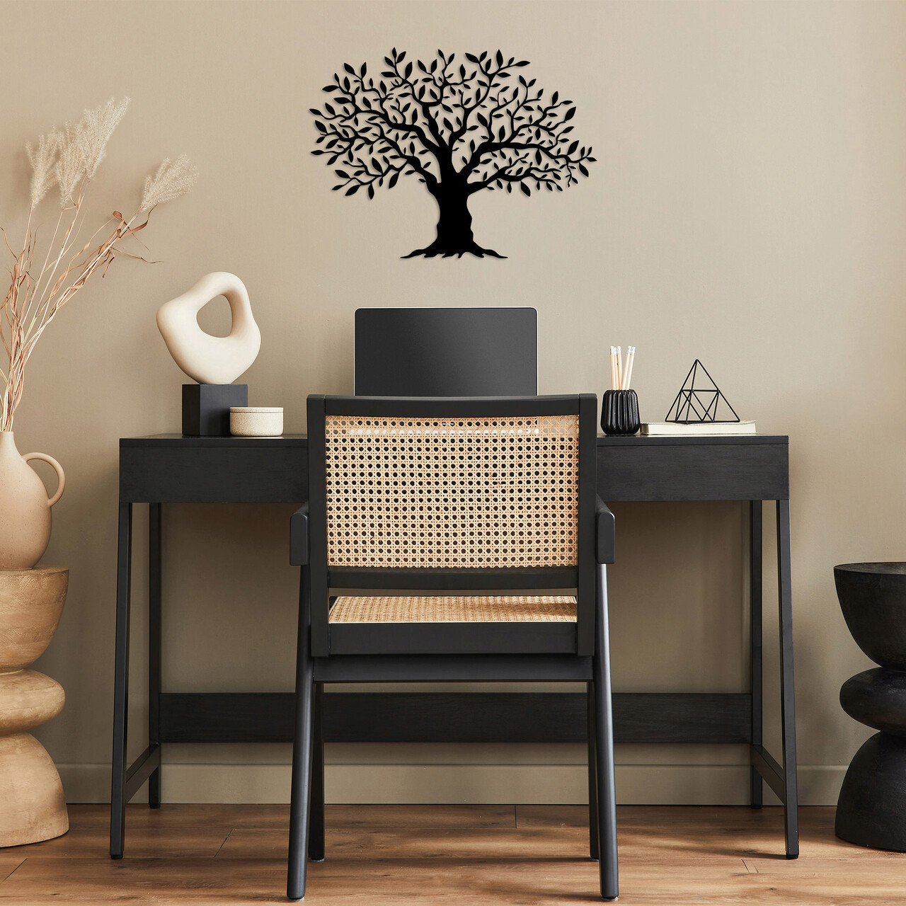 Decoratiune de perete, Monumental Tree Medium, Dimensiune: 36 x 50 cm, Negru - imagine 6